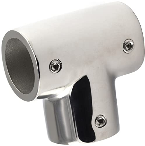 OPIOL QUALITY® Reling T-Stück 90° 25mm aus Edelstahl A4 V4A (2 Stück) Verbinder Relingsbeschlag Verdeckbeschlag Halterung Handlauf Kleiderschrank Rohrverbinder Reling Eckig