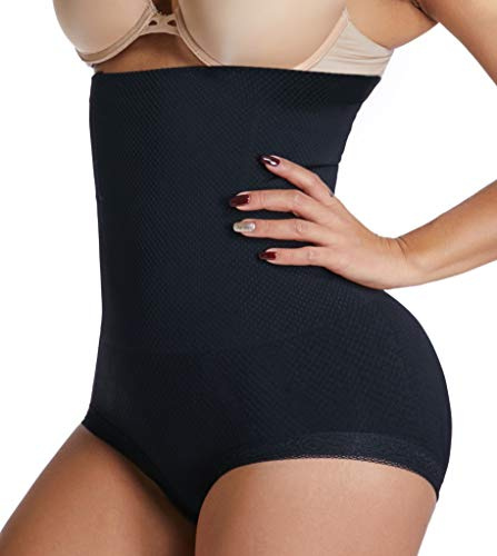 SURE YOU LIKE Women High Waist Shapewear Tummy Control Body Shaper Panties Butt Underwear Black M-L UK(8-12)