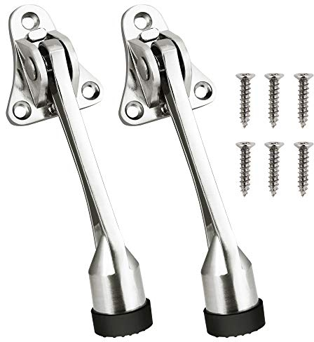 CODIRATO 2 Stück Türstopper Verstellbarer Türfeststeller Zinklegierung Türhalter mit Gummipuffer Bodentürstopper für alle Türen im Bad, Küche, Schlafzimmer