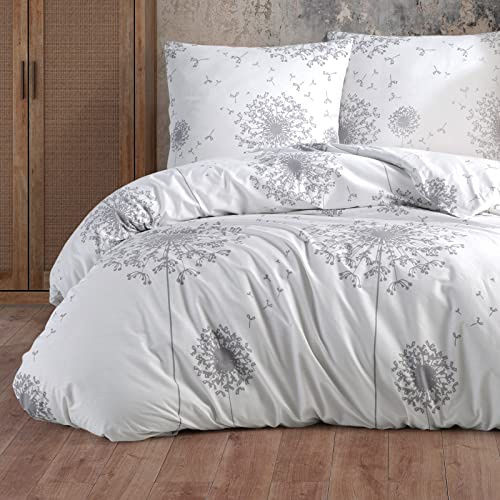 Buymax Bettwäsche 135x200 cm – Bettwäsche Set 2-teilig 135 x 200 cm, Renforcé 100% Baumwolle, Bettbezug mit 1 Kissenbezug 80x80 cm, Oeko-TEX, Reißverschluss, weich und atmungsaktiv