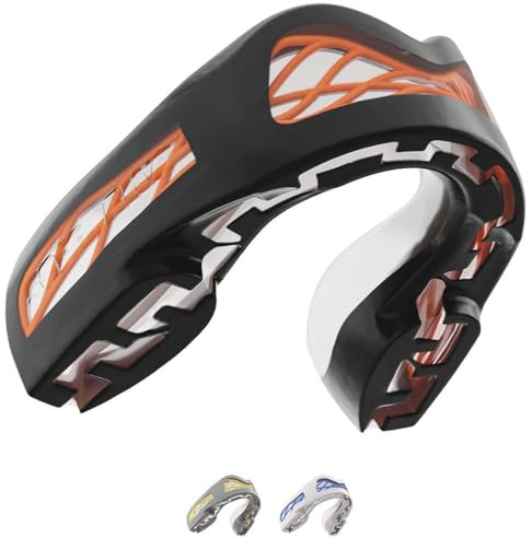 SAFEJAWZ Nitro Paradenti Sportivo Adulti e Bambini Contatto Completo per Tutti Gli Sport, tra Cui Rugby, MMA, Hockey, Judo Arti Marziali e Boxe (Nero)