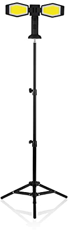 MAXXMEE Faretto LED universale | per cantiere, giardino, garage o per la ristrutturazione della tua casa | Treppiede da 144 cm incluso | 3 modalità di illuminazione, 1400 Lumen [Nero]