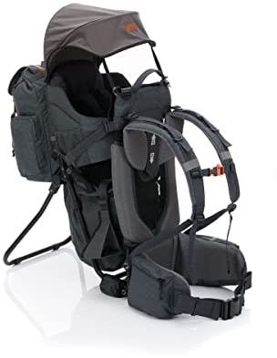 Fillikid Premium Babytrage Rückentrage Baby | Rücken Babytrage mit Sonnendach & großen Staufächern | Kraxe zum Wandern mit Baby Kleinkind | Tragesitz bis 20 kg | Kindertrage Ultra leicht
