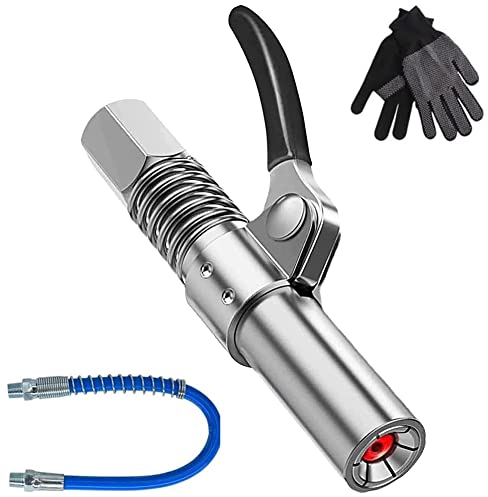 Mocoli G Coupler für Fettpresse, Fettpressenspitzen fettpresse für schmiernippel Schmierpistolen Kupplung Fettpresse Kupplung mit Allen Fettpressen Armaturen mit Edelstahlschlauch Paar Handschuhe