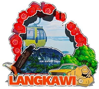 Malaysia Langkawi Magnet Kühlschrankmagnet Holz 3D Sehenswürdigkeiten Reise Sammlerstück Souvenirs Dekoration handgefertigt -616