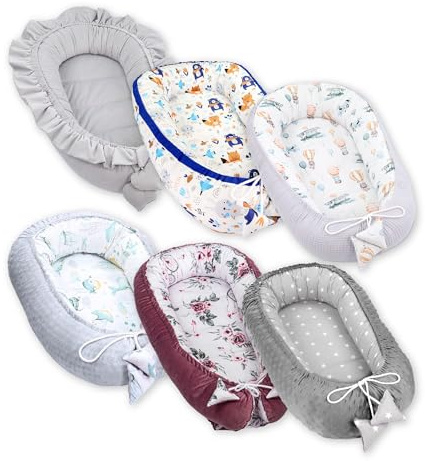 Babynest babynest för nyfödda 90 x 50 cm babynest bärbart bo för säng barn mysnest kokong för pojkar och flickor Igelkott Slumpmässig variant
