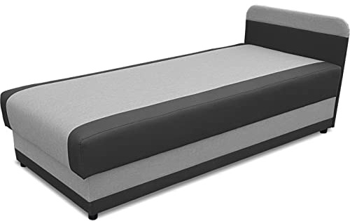 bonni Polsterbett Talig 80x180cm Bett mit Bettkasten Boxspringbett mit Stauraum Einzelbett Jugendbett Stauraumbett (Graphit/Grau)