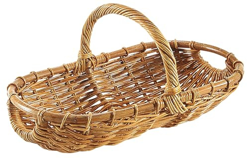 Kobolo Erntekorb Rattankorb Henkelkorb Korb geflochtenes Rattan lacak