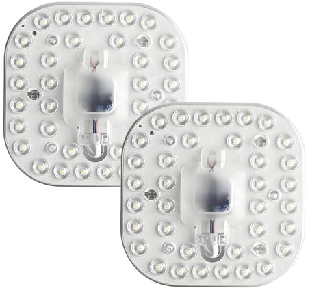 WULUN Modulo LED 2 Pack, Kit di conversione a soffitto con magnete, Pannello LED, AC 165-265V, 5.7 Pollici, 18 Watt, 1700 Lumen, 6500K Bianco Freddo, Non dimmerabile