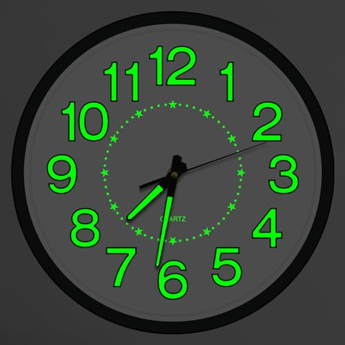 ALEENFOON Leuchtende Wanduhr Ohne Tickgeräusche, Fluoreszierend Wanduhren 30 cm/12 Wanduhr Nachtlicht Wanduhren Modern, Zuhause Wand Uhr für Wohnzimmer,Schlafzimmer, Küche,Büro