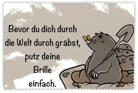 Brillenputztuch Maulwurf//Brillenputztuch mit Spruch//Brillenputztuch lustig