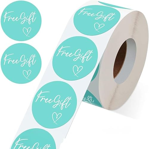 MajorCrafts 500 Labels per roll 25mm 1. Wide 'Free Gift' Printed Promotion Round Stickers (Blue - V157)