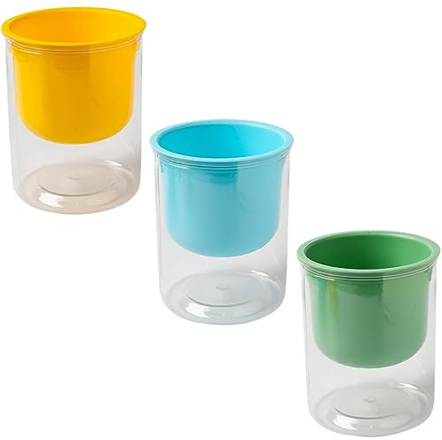 BESPORTBLE Selbstbewässernde Blumentöpfe 3 Stück für Zimmerpflanzen Kräuter Sukkulenten Kunststoff mit Wasserspeicher und Docht 11X9X9cm Indoor/Outdoor