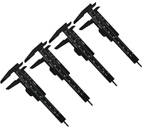 TEMOOUES 4 calibradores de plástico de 80 mm, calibrador Vernier de doble escala, herramienta de medición deslizante para uso en la oficina de estudiantes