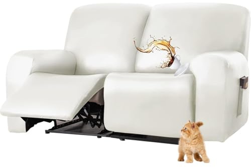 CDPTD Stretchhusse für Relaxsessel Sesselbezug 1 2 3Sitzer, PU Leder Sesselschoner für Recliner Stuhl Sessel, Elastisch Bezug für Fernsehsessel Liege, Couchbezug für Katzen und Hunde (2 Seater,TYP-7)