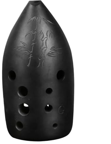 Okarina-Instrument Schwarze 10 Löcher Xun Doppelhohlraum Keramik Okarina FG Note Professionelles Xun Chinesisches Altes Musikinstrument(G)