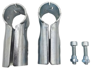 2 Pcs T Clamps Pipe Connector, End Rail T Clamp,Metal Clamp Fittings,1 O.D. 25.4 mm,Galvanized Steel Chain Link Fence, Bolts and Nuts Included