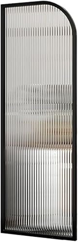 JYHHGDS Urinal-Trennwand aus Schmiedeeisen, Toilettentrennwand, Wasserabweisende Glasplatte zur Wandmontage, dekorative Trennwände für Badezimmer, 120 × 40 cm (Farbe: Schwarz)