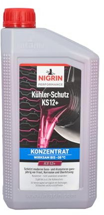 Nigrin Performance KS12+ - Protector de refrigeración concentrado para motores de gasolina y diésel, anticorrosión, anticongelante, protección contra sobrecalentamiento, tecnología OAT (1,5 L)