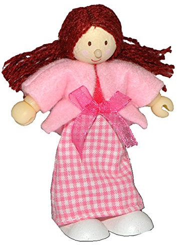 alles-meine.de GmbH Biegepuppe aus Holz - Mutter/Mädchen - Budkins für Puppenhaus und Puppenstube Puppe Familie Kleid Biegepuppen Biegepüppchen