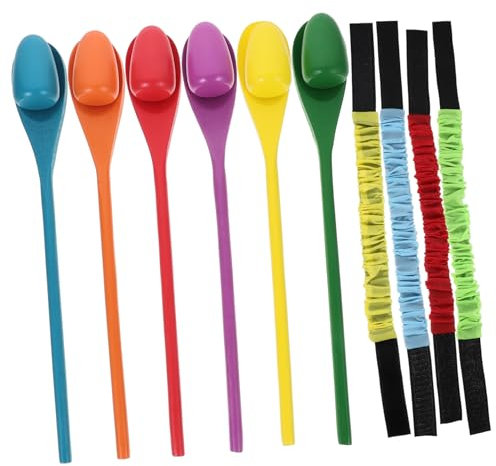 ifundom Egg Relay Games Outdoor Race Game Wooden Spoon Ball Holder Toy for Boys and Girls