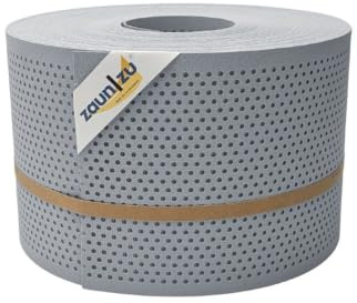 zaun|zu® Premium Sichtschutzstreifen GELOCHT | genarbte Oberfläche | 20% Lochmuster | PP für Doppelstabmatten | Sichtschutz Rolle | Polypropylen | Zaunblende | Made in Germany Fenstergrau 50m