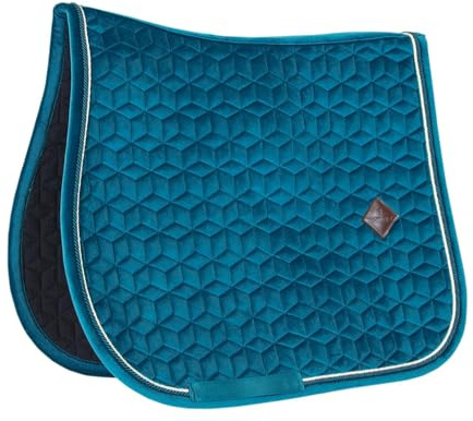 Kentucky Horsewear Satteldecke Velvet Springen Cob – Emerald Schabracke – Springform mit Doppelkordel – Atmungsaktiv – Maschinenwaschbar