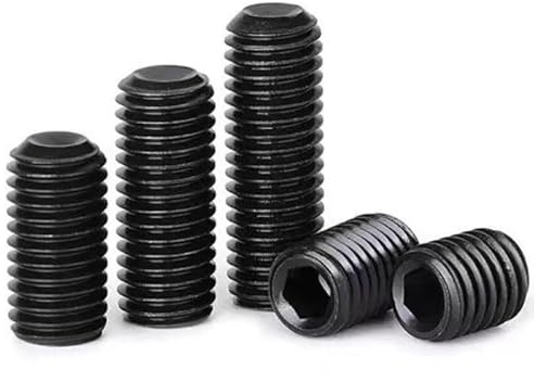 Gewindestifte mit Innensechskant, M6-1,0 x 6 mm, Zylinderspitze, Innensechskantantrieb, Stahllegierung, Kohlenstoffstahl der Güteklasse 12,9, für Türknauf, 50 Stück