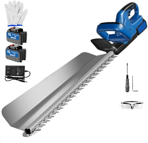 LYJIANGXIN Cortasetos Sin Cable, Cortasetos EléCtrico con BateríA, Cortasetos Ajustable, 55 Cm De Longitud De Cuchilla, Cubierta De Cuchilla para Setos, Ramas, Arbustos, Ramitas