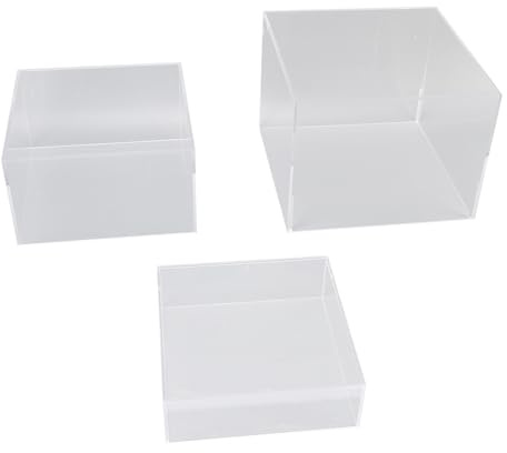 Espositori rialzati da 3 pezzi. Espositori rialzati per tavoli da buffet. Cubi impilabili per tavoli da dessert e buffet. Espositore per catering, dessert, oggetti da collezione, g