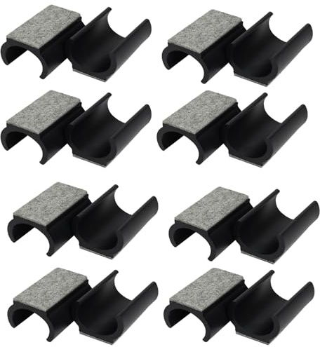 FunWorth 8 pezzi Feltrini per Sedie, piedini universali per mobili Ø 24-25mm per sedie a dondolo per parquet, laminato, piastrelle - protezione antigraffio e riduzione del rumore (Nero-16Pcs, 25MM)