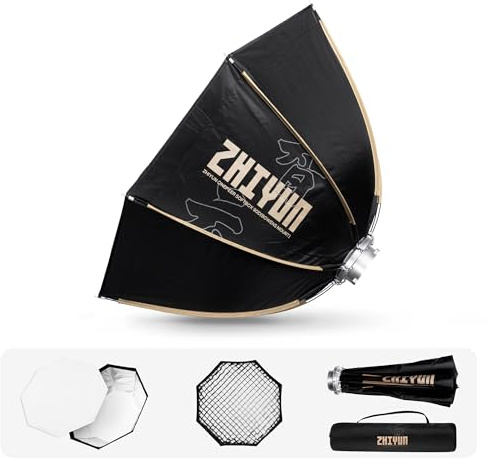ZHIYUN CINPEER 35 inch/90 cm/2.9 ft Softbox Octogonale Bowens à Dégagement Rapide avec Grille en Nid d'abeille pour Studio Photo, Enregistrement Vidéo, Prise de Vue de Portraits, Molus Série G Série B