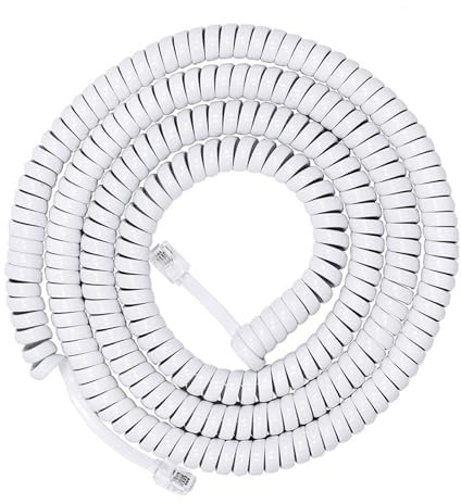 PEILINZE Cavo telefonico RJ9 RJ11 4P4C a spirale fisso fisso fisso per chiamate chiare e durata 200 cm 300 cm