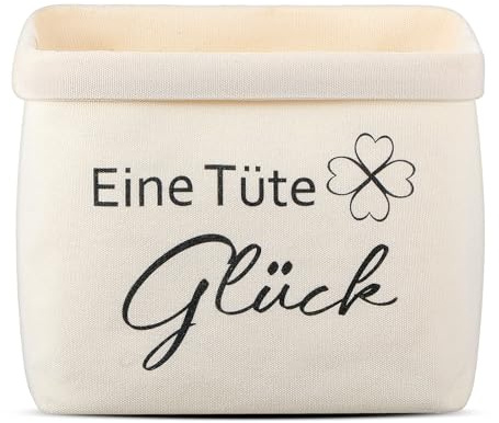 Xuniea Brotkorb Eine Tüte Glück Glücksgeschenk Geschenkkorb Leer, Weiß | Brötchenkorb, Brottasche, Brotkorb aus Stoff, Viel Glück Geschenk, Geschenke für Geburtstag Weihnachten