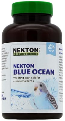 NEKTON Blue Ocean – Badesalz für Ziervögel, sanfte Gefiederpflege & Hautpflege, Badezusatz für Wellensittiche, Kanarienvögel & Papageien (200g)