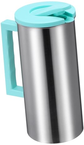 Jarra de Bebidas de Acero Inoxidable 1800ml Verde Asa | Tapa de Fácil Apertura y Cierre, Desarmable para Limpieza, Apta para Agua Fría y Zumos