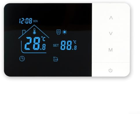 Thermostat de chaudière sans fil intelligent pour application Tuya, thermostat d'ambiance numérique WiFi avec commande vocale réglable et grand écran LED, pour chaudière/eau chauffage au sol