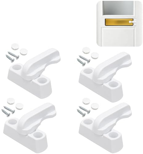 Letterbox Lock, 4-Pack Letter Box Cover with Secure Flap Design, Letter Box Catcher for UPVC PVC Doors and Windows, Home Security Enhancement