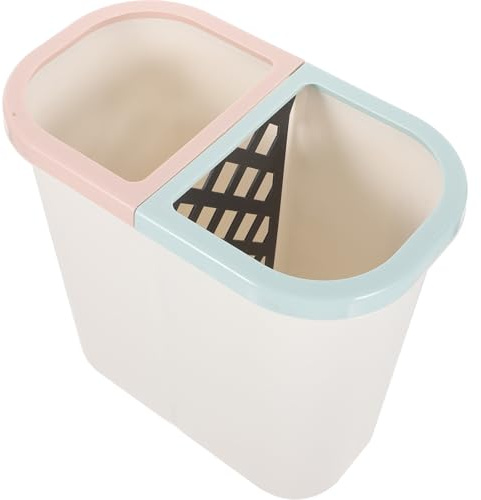 GALPADA Pattumiera a Doppio Scomparto senza Coperchio in Plastica Bianca, Contenitore per Raccolta Differenziata Domestica, Cestino della Spazzatura per Cucina, Bagno e Ufficio, Design