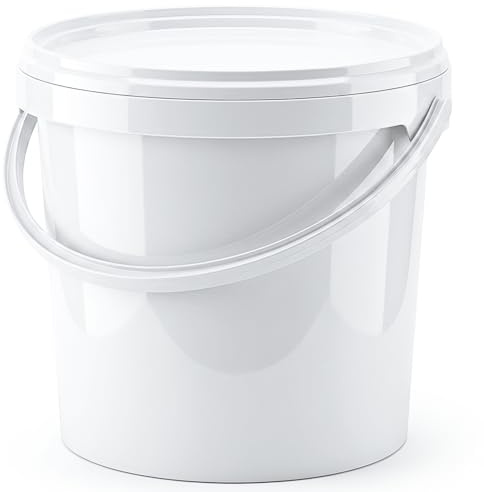 Invigortex 10 Litre White Food-Grade Plastic Bucket with Tamper-Evident Lid - BPA-Free Polypropylene Industrial Heavy-Duty Storage Container - Versatile Multi-Use Bucket - Made in Denmark (1)