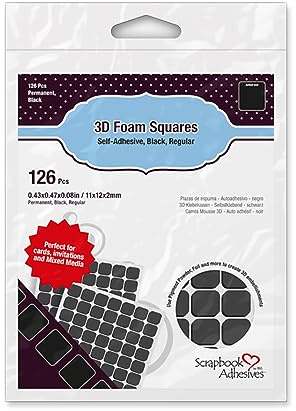 Klippbok lim 3D skum fyrkanter svart Regular Svart