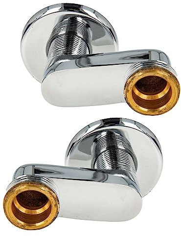 tecuro S-Anschluss versetzt um 40 mm, für Wandarmaturen, 2-er Set, Anschluss wandseitig 1/2 Zoll AG, Armaturenseitig 3/4 Zoll AG, inkl. Rosetten