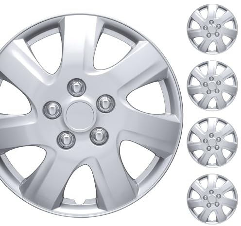 BDK Hubcaps Wheel Covers For (2006-2014) Toyota Camry 16 Inch Hubcaps Set Of 4, Snap-on Direct OEM Replacement For Toyota Camry Hubcaps 16 Inch Wheel Covers Impact-Resistant High Durability
