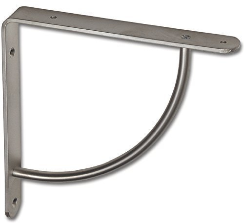 Gedotec Design Garderobenkonsole Edelstahl Regalkonsole Schwerlast-Regalträger Metall - Kreta | Stahl massiv | Wand-Halterung mit Tragkraft 40 kg | 1 Stück - Wandwinkel für Regalböden & Holzbretter