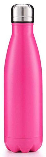 DUBENS Premium Vakuum Doppelwandige Edelstahl Trinkflasche Wasserflasche 500ml, BPA-Frei Sportflasche, Halten Kalt/Heiß, Thermosflasche für Kinder, Reisen, Mountainbike, Auto, (Rose Rot)