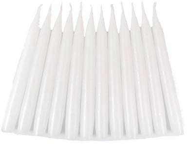 hdg Baumkerzen 12er Pack handgefertigte Kerzen aus Dänemark Ø 1,3 cm / 12 cm, Kerzen Farbe: weiß