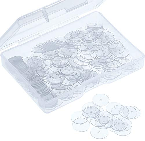 WILLBOND Clear Disc Pads to Stabilize Earrings, Plastic Discs for Earring Backs (200)