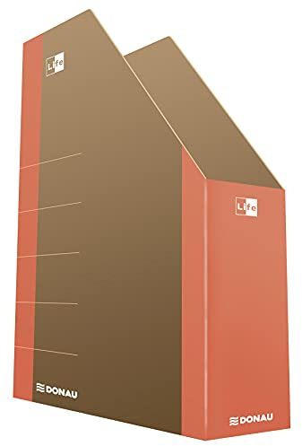 DONAU LIFE 3550001FSC-12 Stehsammler Stehordner Archive Box Pappe/ Karton - Orange| bis zu 500 Blatt Für Büro, Schule und Zuhause zur Aufbewahrung von Dokumenten im A4 Format, Archivierung von Magazin