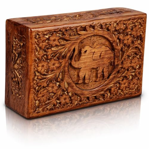 Tolles Geburtstagsgeschenkideen handgefertigte dekorative hölzerne Schmuckschatulle Schmuck Veranstalter Andenkenkasten Schatztruhe Schmuckhalter Aufbewahrungsbox Hauswarming Geschenke (Antique)