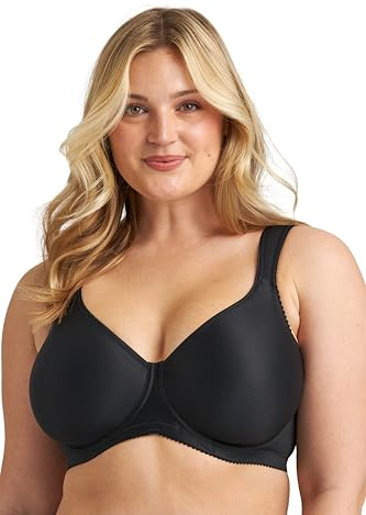 Miss Mary of Sweden Stay Fresh Sujetador Tipo Camiseta con aro, sin Relleno y Espalda Ancha 95G Black
